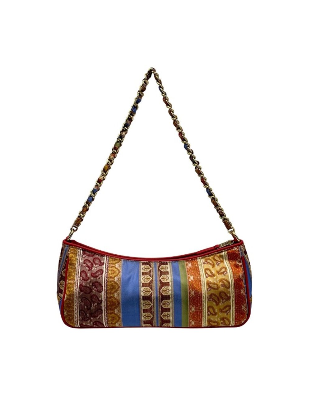 Talbots Multicolored Fabric Paisley Striped Shoulder Bag